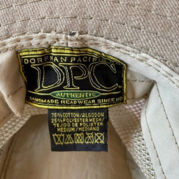 Dorfman Pacific Unisex Brushed Twill & Mesh Safari Hat w/Leather Trim - Picture 3 of 8